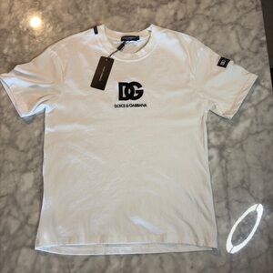 Dolce & Gabbana White Tee with Black Logo